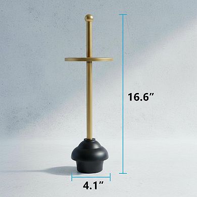 KAUFLY Multi Drain Toilet Plunger With Holder Quick Dry Compact Bathroom