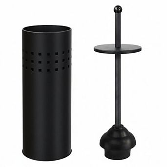 KAUFLY Multi Drain Toilet Plunger With Holder Quick Dry Compact Bathroom