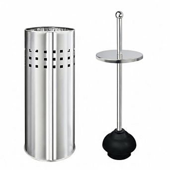 KAUFLY Multi Drain Toilet Plunger With Holder Quick Dry Compact Bathroom