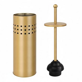KAUFLY Multi Drain Toilet Plunger With Holder Quick Dry Compact Bathroom