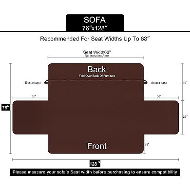 Reversible Sofa Cover Washable Couch Cover for Dogs Friendly with Elastic Straps Water Repellent
