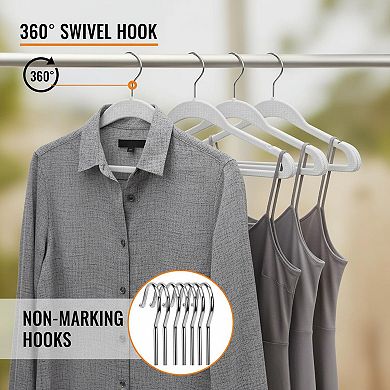 KAUFLY 60 Pack Thin Space Saving Hangers Non Slip Heavy Duty Plastic 360° Hook