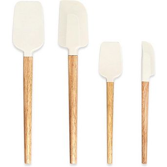 4 pc Silicone Spatula Set, Heat-Resistant 600°F, Food-Grade Nonstick