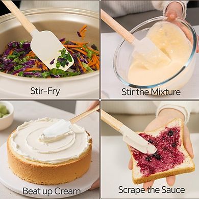 4-Piece Silicone Spatula Set, Heat-Resistant 600°F, Food-Grade Nonstick