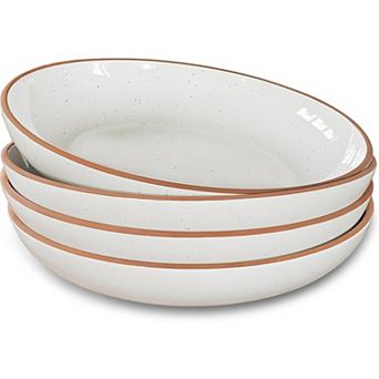Ceramic Large Pasta Bowls 30oz,Set of 4 -Serving, Salad, Dinner, etc Plate/Wide Bowl -Microwave,Oven