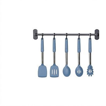 5 pc Silicone Spatula & Spoon Set Heat Resistant, Nonstick, Stainless Handle