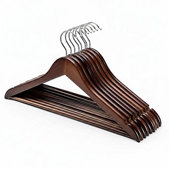 KAUFLY Wooden Coat Hangers 360° Swivel Hook Non-Slip Pant Bar Heavy Duty