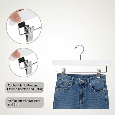 KAUFLY Solid Lotus Wood Pants Skirt Hangers 2 Adjustable Clips Anti-Rust 360