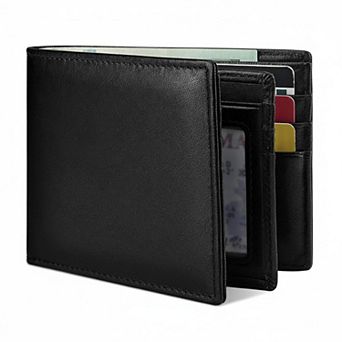 KAUFLY Men's Leather RFID Wallet, 13 Cards+ID+2 Pockets, Gift Box