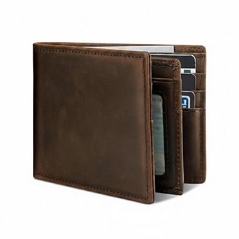 KAUFLY Men's Leather RFID Wallet, 13 Cards+ID+2 Pockets, Gift Box