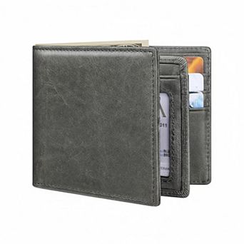 KAUFLY Men's Leather RFID Wallet, 13 Cards+ID+2 Pockets, Gift Box