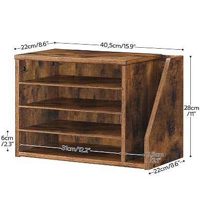 KAUFLY Mail Sorter Literature Organizer Adjustable Shelves Wood File Holders Desktop