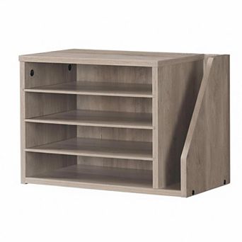 KAUFLY Mail Sorter Literature Organizer Adjustable Shelves Wood File Holders Desktop