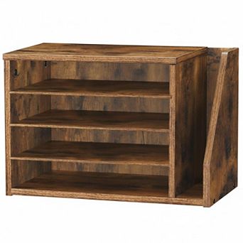 KAUFLY Mail Sorter Literature Organizer Adjustable Shelves Wood File Holders Desktop