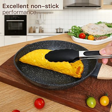 MOEPLSYCeramic Nonstick Cookware Set 15-Piece Black Pots