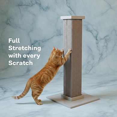 KAUFLY 32" Cat Scratching Post, 16x16 Sturdy Base, Woven Sisal, Easy Assembly