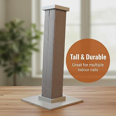 KAUFLY 32" Cat Scratching Post, 16x16 Sturdy Base, Woven Sisal, Easy Assembly