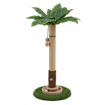 KAUFLY 35"Cat Tree Tower with Mouse Hole,Wooden Balls & Sisal Posts for Indoor Cats