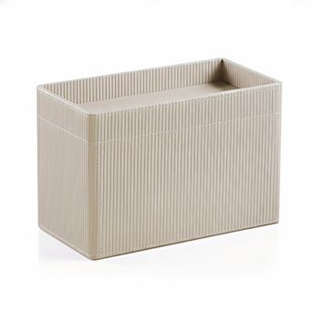 Rectangle Tissue Box Cover with Storage Tray PU Leather
