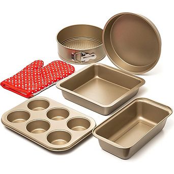 5 pc Carbon Steel Nonstick Bakeware Set, Oven-Safe Cookie & Baking Pans
