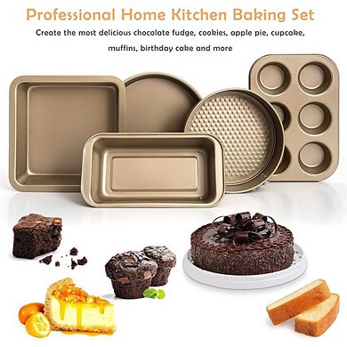 5-Piece Carbon Steel Nonstick Bakeware Set, Oven-Safe Cookie & Baking Pans