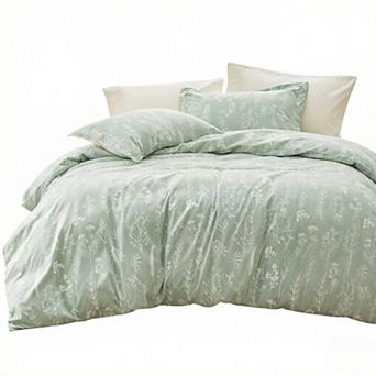 Queen Comforter Set - 3 pc Cute Floral Bedding, 1 Soft Reversible Botanical Flowers Comforter