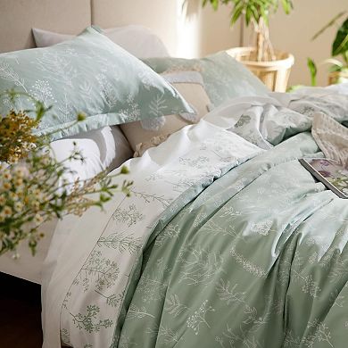 Queen Comforter Set - 3 Pieces Cute Floral Bedding, 1 Soft Reversible Botanical Flowers Comforter
