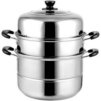 3 tier Stainless Steel Steamer Pot with Lid for Vegetables & Dumplings