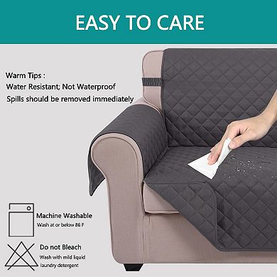 Reversible Sofa Cover Couch Cover for Dogs with Elastic Straps Water Resistant Furniture Protector