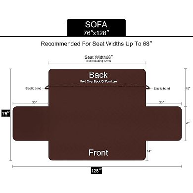 Reversible Sofa Cover Couch Cover for Dogs with Elastic Straps Water Resistant Furniture Protector