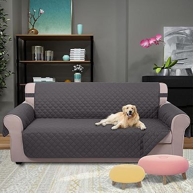 Reversible Sofa Cover Couch Cover for Dogs with Elastic Straps Water Resistant Furniture Protector