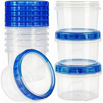 10 Pack 17oz Reusable Freezer Storage Containers with Twist Top Lids Airtight, Clear Plastic Food