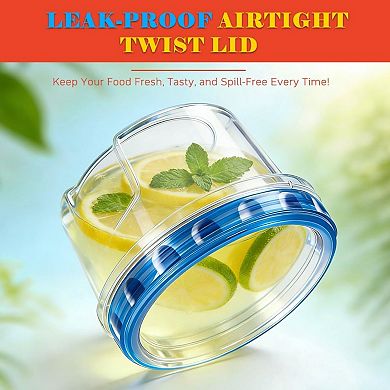 10 Pack 17oz Reusable Freezer Storage Containers with Twist Top Lids Airtight, Clear Plastic Food