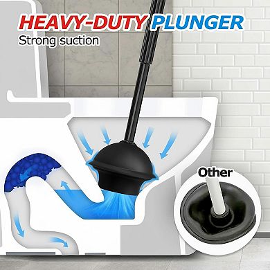 KAUFLY 3pack 2-in-1 Toilet Brush & Plunger Set 21inch Handle Bathroom Cleaning