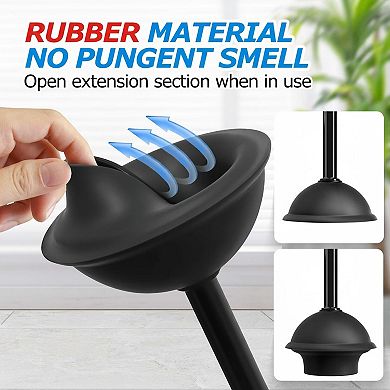 KAUFLY 3pack 2-in-1 Toilet Brush & Plunger Set 21inch Handle Bathroom Cleaning