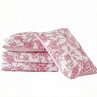 Queen Size Comforter Set Pink Comforter Floral Peony Pattern Bedding Sets 3 pc Flowers Soft
