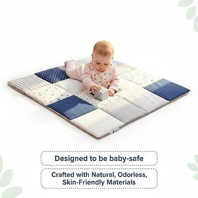 KAUFLY Extra Thick Soft Play Mat Non Slip Machine Washable Hand Quilted Tummy Time
