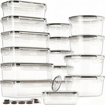 40 pc Food Storage Containers with Lids Airtight (20 Containers & 20 Lids), Leakproof Meal Prep