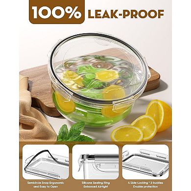 40 PCS Food Storage Containers with Lids Airtight (20 Containers & 20 Lids), Leakproof Meal Prep
