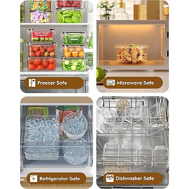 40 PCS Food Storage Containers with Lids Airtight (20 Containers & 20 Lids), Leakproof Meal Prep