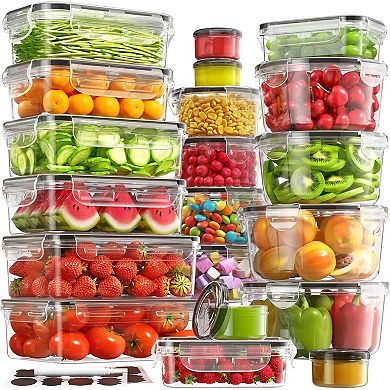 40 PCS Food Storage Containers with Lids Airtight (20 Containers & 20 Lids), Leakproof Meal Prep