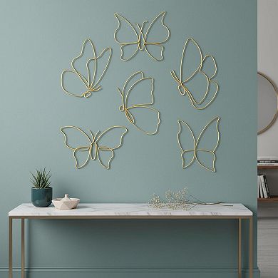 KAUFLY 6-Piece Metal Butterfly & Heart Hanging Decor for Home Party