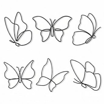 KAUFLY 6 pc Metal Butterfly & Heart Hanging Decor for Home Party