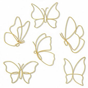 KAUFLY 6 pc Metal Butterfly & Heart Hanging Decor for Home Party