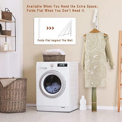 Wall Mounted Drying Rack Folding Clothes Hanger Space Saver