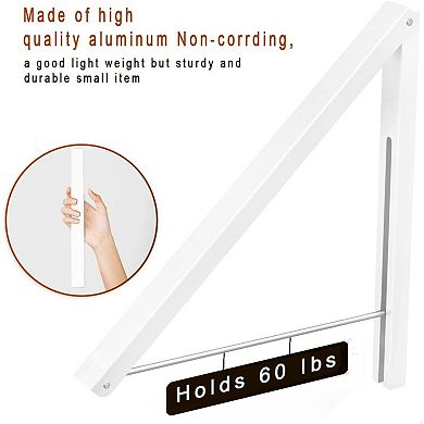 Wall Mounted Drying Rack Folding Clothes Hanger Space Saver