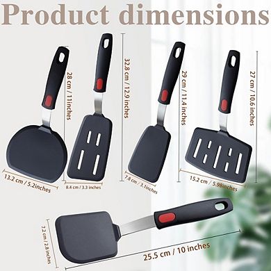 5-Piece Silicone Spatula Set, Heat-Resistant, Nonstick Cooking Utensils