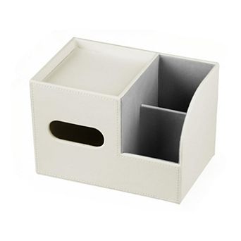 Tissue Box Holder with Remote Control Caddy for Bathroom Office