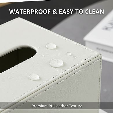 Tissue Box Holder with Remote Control Caddy for Bathroom Office
