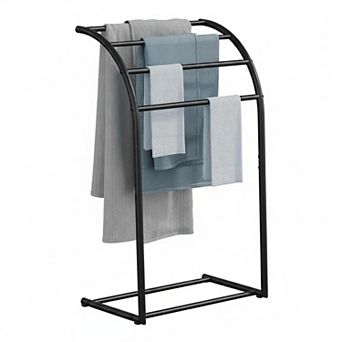 KAUFLY 4 tier Freestanding Metal Towel Rack - Bath, Pool, Outdoor & Blanket